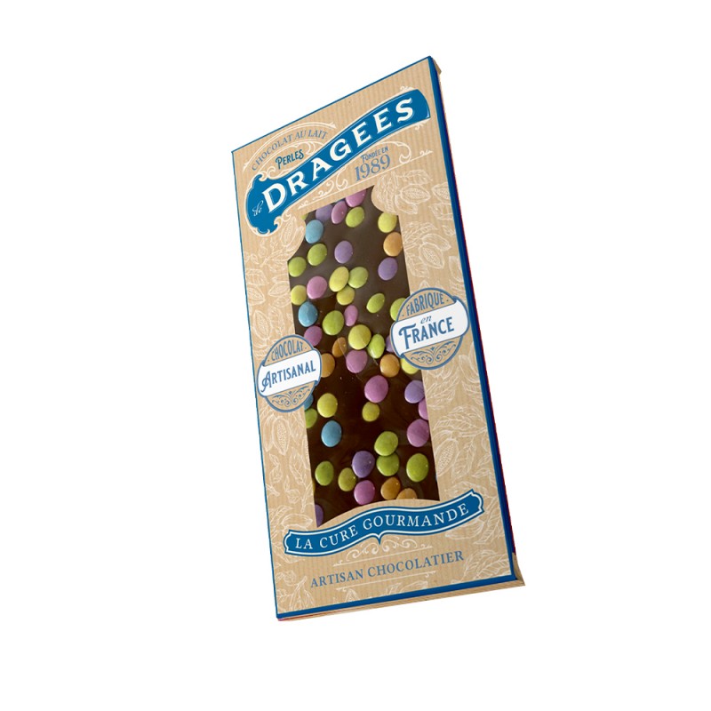 PE321 - TABLETTE CHOCOLAT LAIT ET MINI DRAGEES (x25)