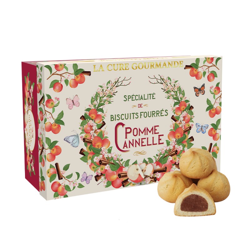 GE486- COFFRET DE BISCUITS FOURRES POMME CANNELLE