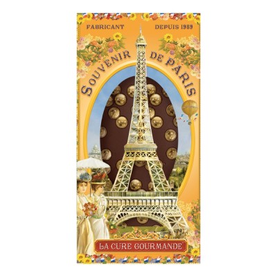 PE829 - TABLETTE DE CHOCOLAT PARIS NOIR ET DRAGEES (x30)